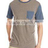 Factory Best Price Various Color Selection Men Striped Mercerized Cotton T-shirt thumbnail-3