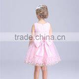 Floral Embroidered Children Girl Dress Butterfly Knot Princess Baby Girl Dress OEM Service thumbnail-2