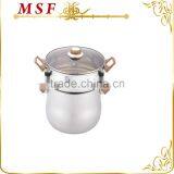 MSF-6427 Carbon Steel Pasta Pot With Strainer Pasta Steamer Set Heat Resistant Painting on Body Non Stick Coating in Pasta thumbnail-4