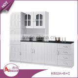 Chinese alibaba movable pvc surface kitchen counter wooden white modular italian kitchen cabinet