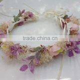 HL019 Hot Sale Fashion Women Tiara Flower Crown Headband Wedding Flower Garland Crown Handband thumbnail-1