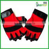 China competive price red fingerless sports bike gloves