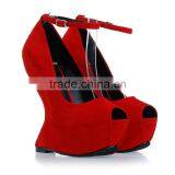 Fashion 15 cm High Heel Wedges Women Peep Toe Shoes Large Size thumbnail-1