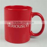 High quality red Ceramic cups / mugs, Customized ceramic coffee mugs, Desk mugs, Drinking mugs, PTM1264