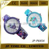 elastic wristband watch band with flower lady for big face case elastic strap watch 2014