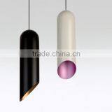 Hot Selling Modern Pipe Pendant Light outside White/Inside Purple Outside Black/Inside Golden For Choice