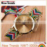 Newest National Style Multi Color Woven Braid Women Bracelet Watches thumbnail-3