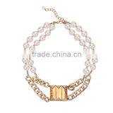 2016 Newest Fashion Alloy Gold Plating Beaded Fashion Jewelry Necklace