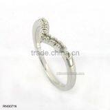 Simple Fashion Double Leaf Shape Diamond Copper Adjustable Ring For Women thumbnail-3