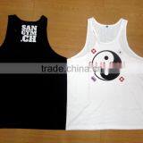 Custom Printing Tank Top. Men Singlet, y Back Custom Print Stringer thumbnail-1