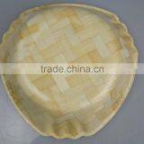 Retail No Normal Anomaly Triangle Color Painting Picture Handmade Bamboo Woven Wooden Salad Bowl Kitchen Tools thumbnail-3