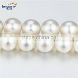 High quality natural freshwater pearl string AAA size 12mm near round white large pearl strand