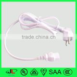 Schuko Germany standard European 3 pin ac power cord electrical plug with IEC C13 female end type