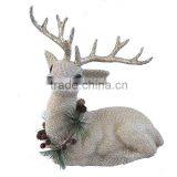 28cm Artificial Gold Glittered Beads DEER Christmas Ornament DECORATION thumbnail-1