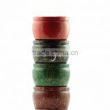 Red Vivid Flower Round Tin Plate Tea Canister for Matcha thumbnail-3