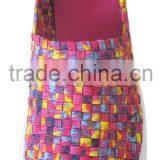 China Factory Women Woven Weave Shoes , Elastic Belt Hand Knit Shoes , Handmade Woven Elastic Shoes HT-109714-202 thumbnail-2