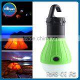 Portable Outdoor Camping Lamp Tent Light Torch Flashlight ABS Plastic 3LED Fishing Lantern Lamp With Hanging Hook thumbnail-1