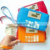 School Office Promotional Gift Item Dual Power Solar Powered Purse Calculator