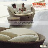 YH-8001 Home sick rattan furniture round sun bed