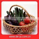 Dark Brown Eco- Friendly Hollow Bamboo Artificial Fruit Basket thumbnail-1