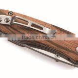 Real Zebra Wood Pocket Survival Stainless Steel Knife For Outdoor thumbnail-3