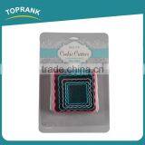 Toprank Colorful 5PCS Plastic Square Cookie Cutter Set,Cake Decorating Tools Fondant Cake Plunger Cutter thumbnail-1