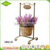 Tabletop Wholesale Metal Frame Wicker Artificial Handmade Decorate Hanging Flower Gift Basket thumbnail-4
