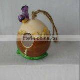 Wholesale Hanging Ceramic Bird House Figurine for Garden Ornament thumbnail-1