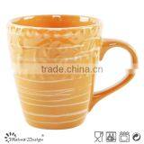 Wholesale Ceramic Stoneware Emboss Color Glaze Mug thumbnail-1