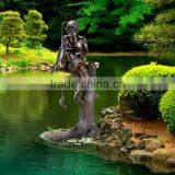 Outdoor Garden Decoration Metal Craft Brozne Boy Fishing Fountain thumbnail-1