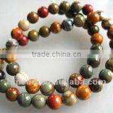 Wholesale 16" 6mm Smooth Round Picasso Jasper Beads thumbnail-1