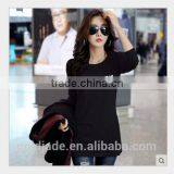 Customized Manufactorying 100% Cotton Long Pattern Long-sleeve T Shirt for Ladies thumbnail-3