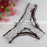 Stock Summer Style Green Flower Comfortable Green Flower Print Cotton Sey G String Women Cotton Low Waist Thongs Underwear Brief thumbnail-2