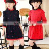 Zm50280b 2017 Autumn New Model Kids Clothes Round Neck Knit Girls Dress thumbnail-1