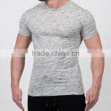 Heather Gray Fitness t Shirt, High Quality Slim Fit t Shirt With Your Logo thumbnail-1
