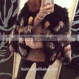 Women Short Fox Fur Coats 2016 Fashion Thick Warm Winter Real Fur Outerwear Female Trendy Elegant Patchwork Natural Fur Overcoat thumbnail-6