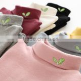S60639B Autumn Kid High Collar Shirt Cotton Embroidered Long-Sleeved Boys Girl Baby T-shirt