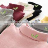 S60639B Autumn Kid High Collar Shirt Cotton Embroidered Long-Sleeved Boys Girl Baby T-shirt thumbnail-1