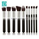 Black Wood Oval Handle Makeup Brushes thumbnail-1
