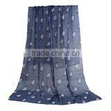 Voile Scarves & Wraps Rectangle White Gray Penguin Scarf Women thumbnail-1