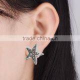 Customized Most Popular Unisex Star Diamond Silver Hiphop Earrings Jewelry With Transparent Box Wholesale thumbnail-3