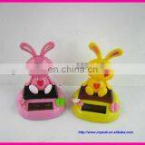 Pink and Yellow Rabbit Solar Nodding Head/swing Rabbit Solar Flip Flap thumbnail-1