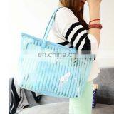 Striped Transparent Shoulder Bags Women Clear Handbag Summer Beach Bag thumbnail-5