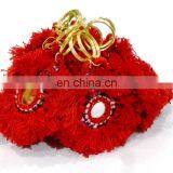 Indian Vintage Handmade Banjara Tribal Antique Red Key Chain 5 PC's Lot