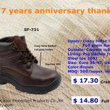 Crazy horse leather safety shoes