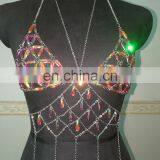 Women Diamond Sexy Bra Chain Female Splicing Jumpsuit Bikini Lingeries Beach Home Wear Costume thumbnail-6