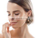 Простые новые ромбические серьги из многослойного сплава с геометрическим узором, маленькие стюды для женщин и девушек на вечеринку, модные украшения thumbnail-2