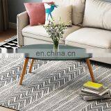 Triangles and Round White Solid Wood Side Coffee Table Modern Nordic Oval Oak Coffee Table for Office and Home thumbnail-2