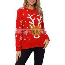 Wholesale Women Custom Red Christmas Ugly Pullover Sweater thumbnail-3