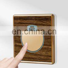 EU/UK Standard 45A Wall Button Switch With LED Light 86mm*86mm Thick Solid Wood Panel Sockets And Switches Electrical thumbnail-2